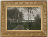 Johan Herman Wedel Anker, Bjerkeskog etter regn, 1884, Olje på lerret
