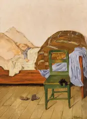 Christian Krohg, Sovende barn, Olje på lerret