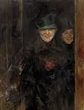 To kvinner i en døråpning by Christian Krohg, Olje på lerret, sold Nov 2009