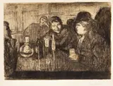 Edvard Munch, Kristiania-Boheme I, Radering trykket i brunt på tykt beige papir