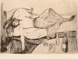 Edvard Munch, Dagen derpå, Radering trykket i svart på middels tykt