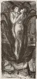 Edvard Munch, Kjærlighetsblomsten, Litografi trykket i svart på tynt gråhvitt