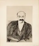 Edvard Munch, Dr Max Asch, Radering trykket i svart på middels tykt