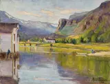 Marie Tannæs, Fra Strandebarm i Hardanger, 1927, Olje på lerret