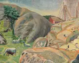 Per Krohg, Fra Hvaler, 1944, Olje på plate