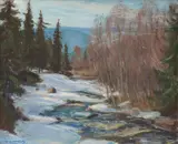Alf Lundeby, Mesnaelven, 1934, Olje på lerret