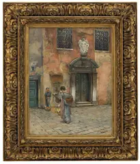 Frits Thaulow, Kirkeportal, Venezia, 1885, Olje på lerret