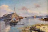 Lauritz Haaland, To fiskere, 1895, Olje på lerret