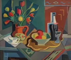 Nils Krantz, Stilleben, 1942, Olje på lerret
