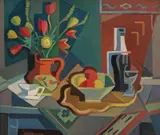 Nils Krantz, Stilleben, 1942, Olje på lerret