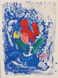 Jakob Weidemann, Komposisjon, 1999, Litografi med håndkolorering