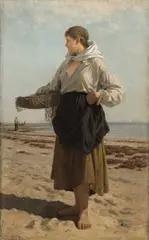 Otto Sinding, Fiskerjente, 1877, Olje på lerret