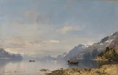 Anton Rasmussen, Fjordlandskap, 1879, Olje på lerret