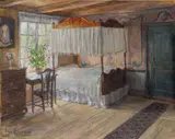 August Eiebakke, Prinsekammeret på Narvestad Gård, 1917, Olje på lerret