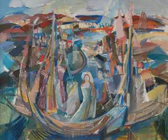 Thorstein Rittun, Skjærgårdssøndag, 1976, Olje på lerret