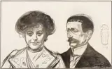 Edvard Munch, Anna og Walter Leistikow, Litografi trykket i svart på tynt Japan papir