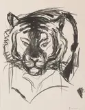 Edvard Munch, Tigerhode I, Litografi trykket i svart på tykt gulhvitt papir
