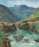 Gerhard Munthe, Fra Bøverdalen, 1916, Olje på lerret