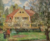 Thorolf Holmboe, Hus og hage med mennesker