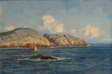 Fra Fredriksvern by Thorolf Holmboe, Olje på lerret, sold Jun 2008