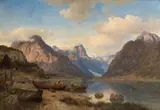 Hans Gude, Indre Fjærlandsfjord i Sogn, 1857, Olje på lerret