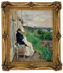 Eilif Peterssen, Solskinn, Kalvøya, studie, 1891, Olje på lerret