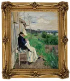 Eilif Peterssen, Solskinn, Kalvøya, studie, 1891, Olje på lerret