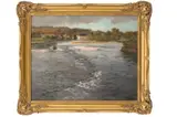 Elven Dordogne ved Beaulieu by Frits Thaulow, Olje på lerret, sold May 2008