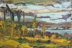 Høstlandskap by Håvard Vikhagen, Olje på lerret, sold May 2008