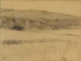 Halfdan Egedius, Skisse til Lørdagskveld, 1893, Blyant på papir, lysmål