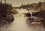 Philip Barlag, Fossestryk, 1871, Olje på lerret