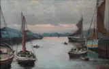 Lauritz Haaland, Sildefiske, 1934, Olje på lerret