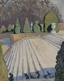Xan Krohn, Hagetrapp, Olje på lerret