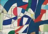 Komposisjon by Jakob Weidemann, 1956, Olje på plate, sold Dec 2007
