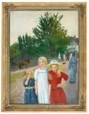Hans Heyerdahl, Gateparti med tre piker
