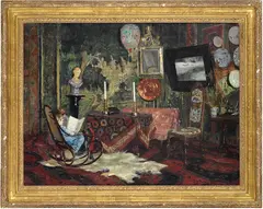 Frits Thaulow, Interiør fra Grini gård, 1887, Olje på lerret