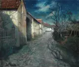 Frits Thaulow, En gate i måneskinn, Pastell, lysmål