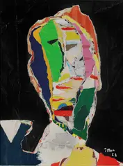Asger Jorn, Komposisjon, 1968, Collage på papir