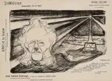 Edvard Munch, Teaterprogram: John Gabriel Borkman, Litografi trykket i svart på middels tynt gulhvitt