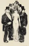 Edvard Munch, Smuget, Litografi trykket i svart på tynt gulhvitt papir