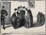 Edvard Munch, Avskjed etter festen, Litografi trykket i svart på tynt Japanpapir