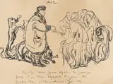 Edvard Munch, Karikatur: Den rike mann, Litografi trykket i svart på middels tynt