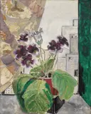 Julie de Holmberg Krohn, Potteplante i vindu, Olje på lerret