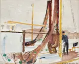 Carl von Hanno, Garntørk, 1952, Olje på plate