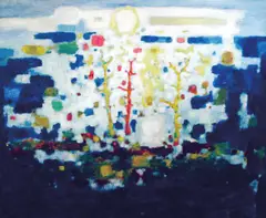 Victor Sparre, Tidlig vår Blå dag, 1965, Olje på lerret