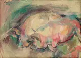 Ludvig Karsten, To liggende griser, Staur