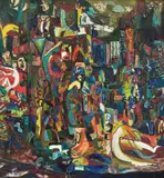 Komposisjon by Jakob Weidemann, Olje på plate, sold May 2007