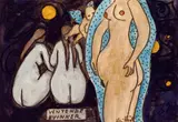 Ventende kvinner by Kai Fjell, Akvarell på papir, sold Dec 2006