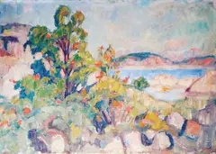 August Jacobsen, Kystlandskap, Olje på lerret