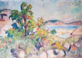 August Jacobsen, Kystlandskap, Olje på lerret